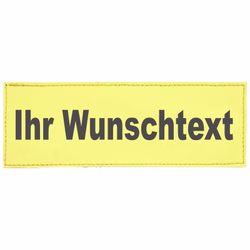 Klettschild mit Flauschband 15x5cm für Funktionsweste Gelb