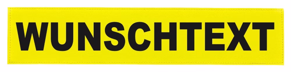Klettschild mit Flauschband 38x8cm für Funktionsweste Gelb