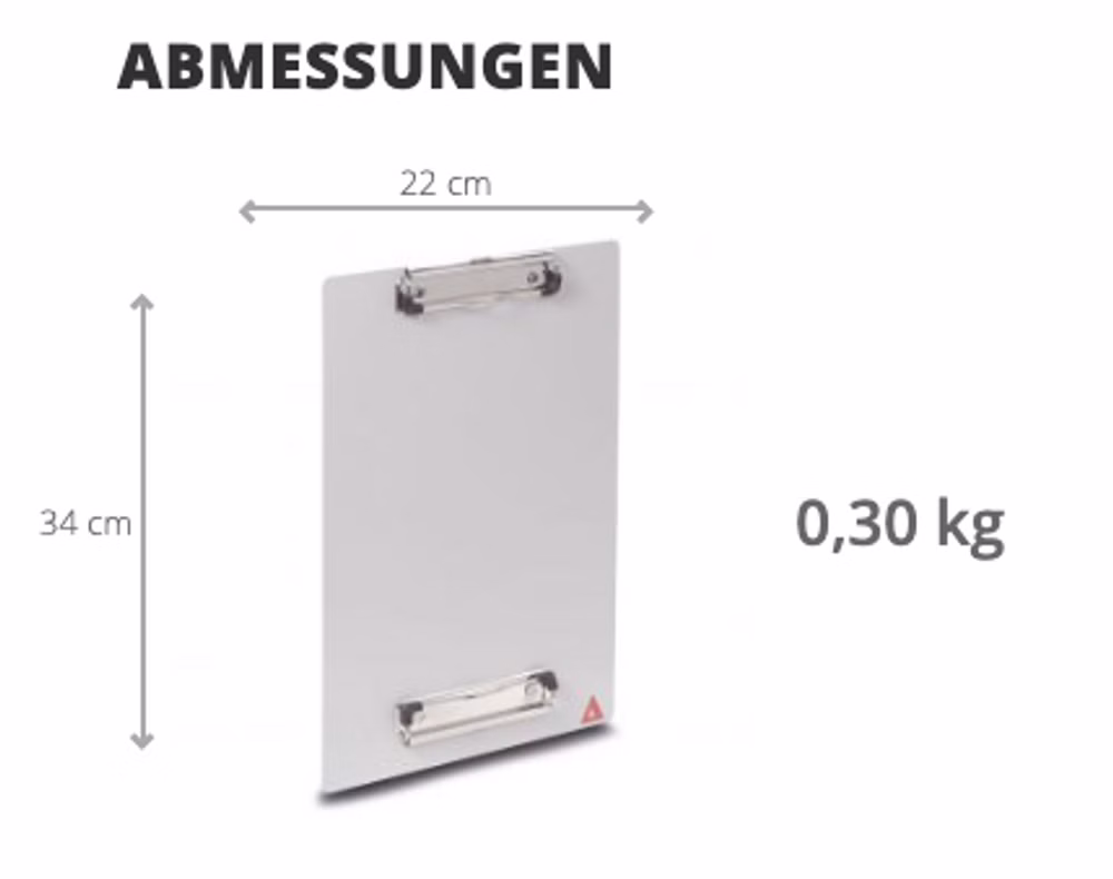 PAX Klemmbrett aus Aluminium für Organizer DIN A4 mit Doppelclip