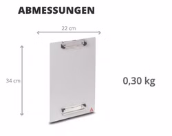 PAX Klemmbrett aus Aluminium für Organizer DIN A4 mit Doppelclip