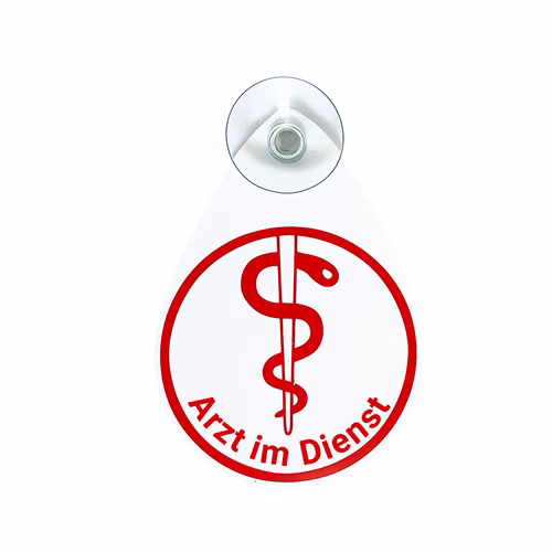 Schild mit Saugnapf