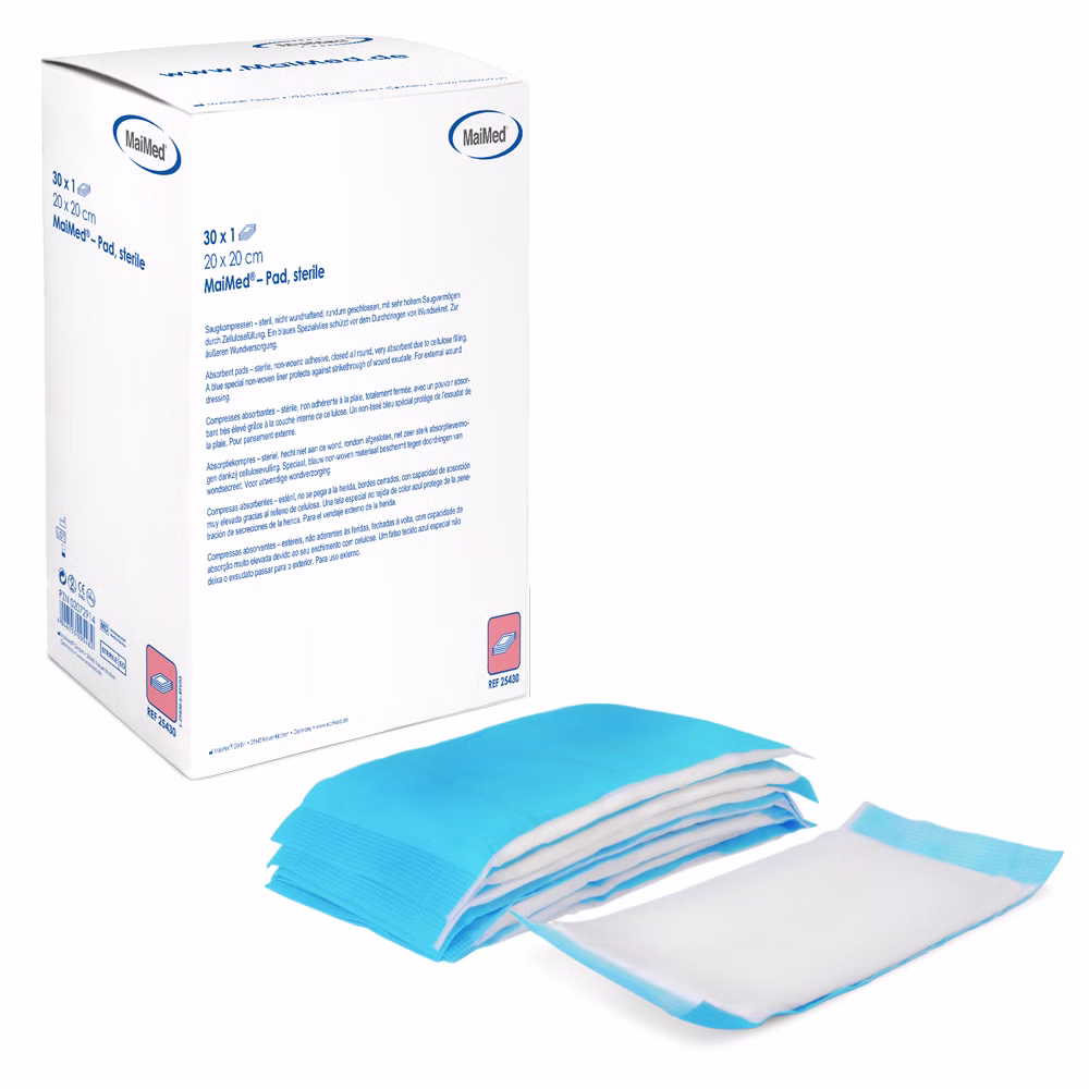 MaiMed sterile Saugkompresse (einzeln verpackt) 10 x 10 cm (60 Stück)