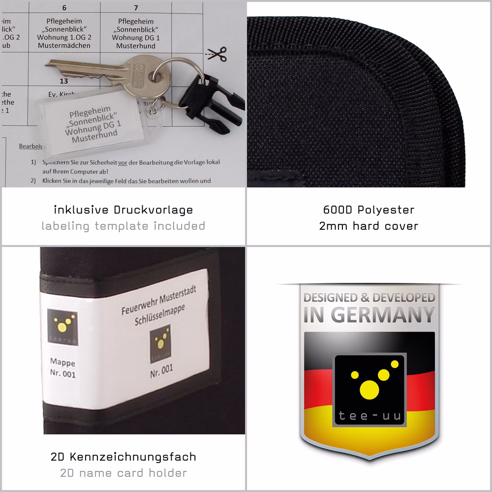 Tee-uu KEYFRIEND Schlüsselmappe für bis zu 10 Schlüssel