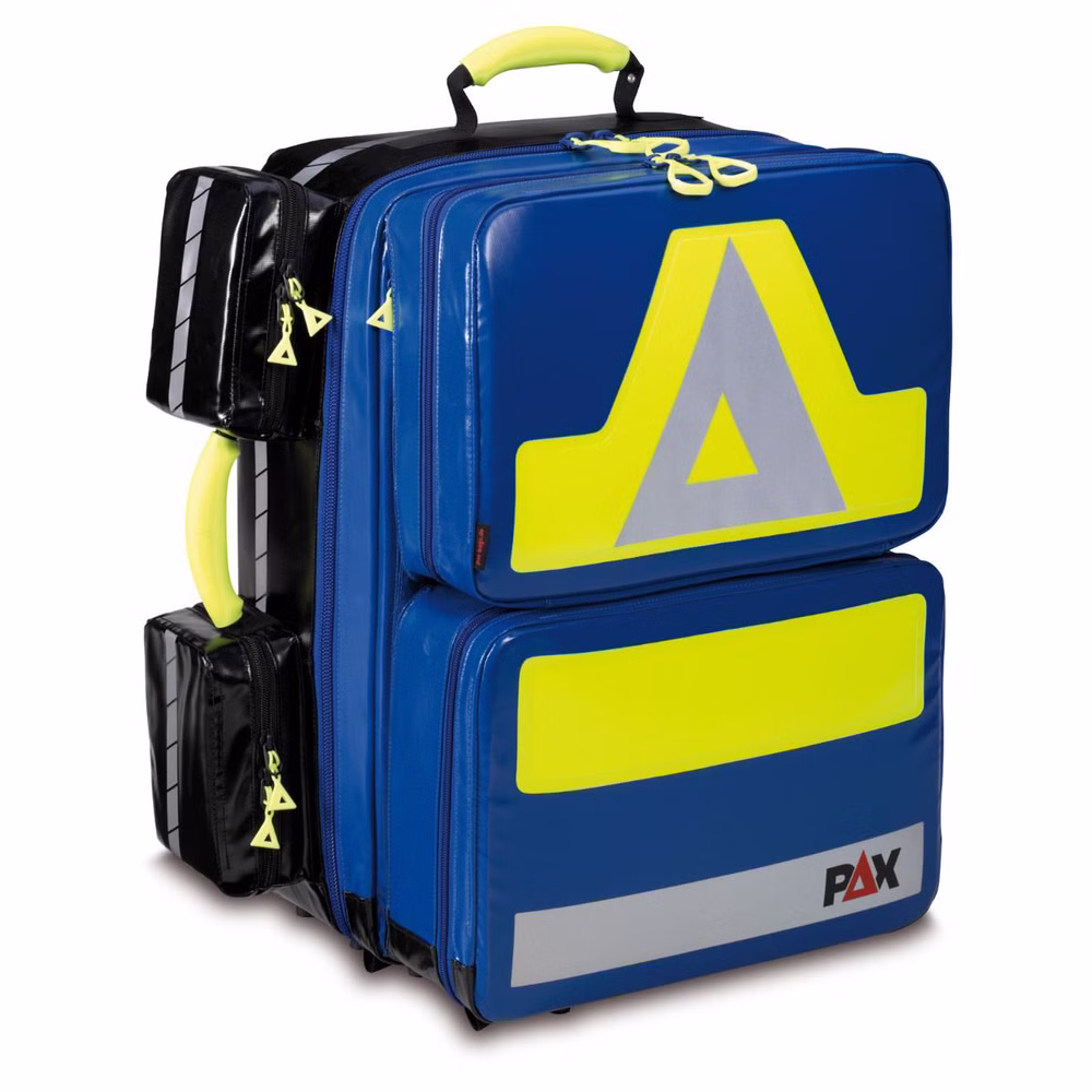 PAX Notfallrucksack Wasserkuppe L-ST-FT2 mit Seitentaschen und 2 Fronttaschen Blau
