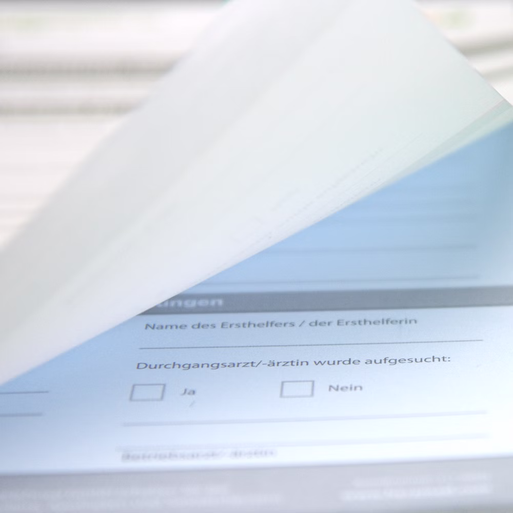 HERZmed DIN A5 Meldeblock zur Dokumentation von Erste-Hilfe-Leistungen