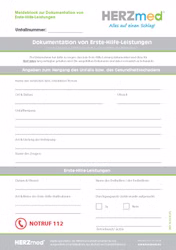 HERZmed DIN A5 Meldeblock zur Dokumentation von Erste-Hilfe-Leistungen