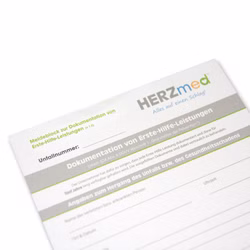 HERZmed DIN A5 Meldeblock zur Dokumentation von Erste-Hilfe-Leistungen