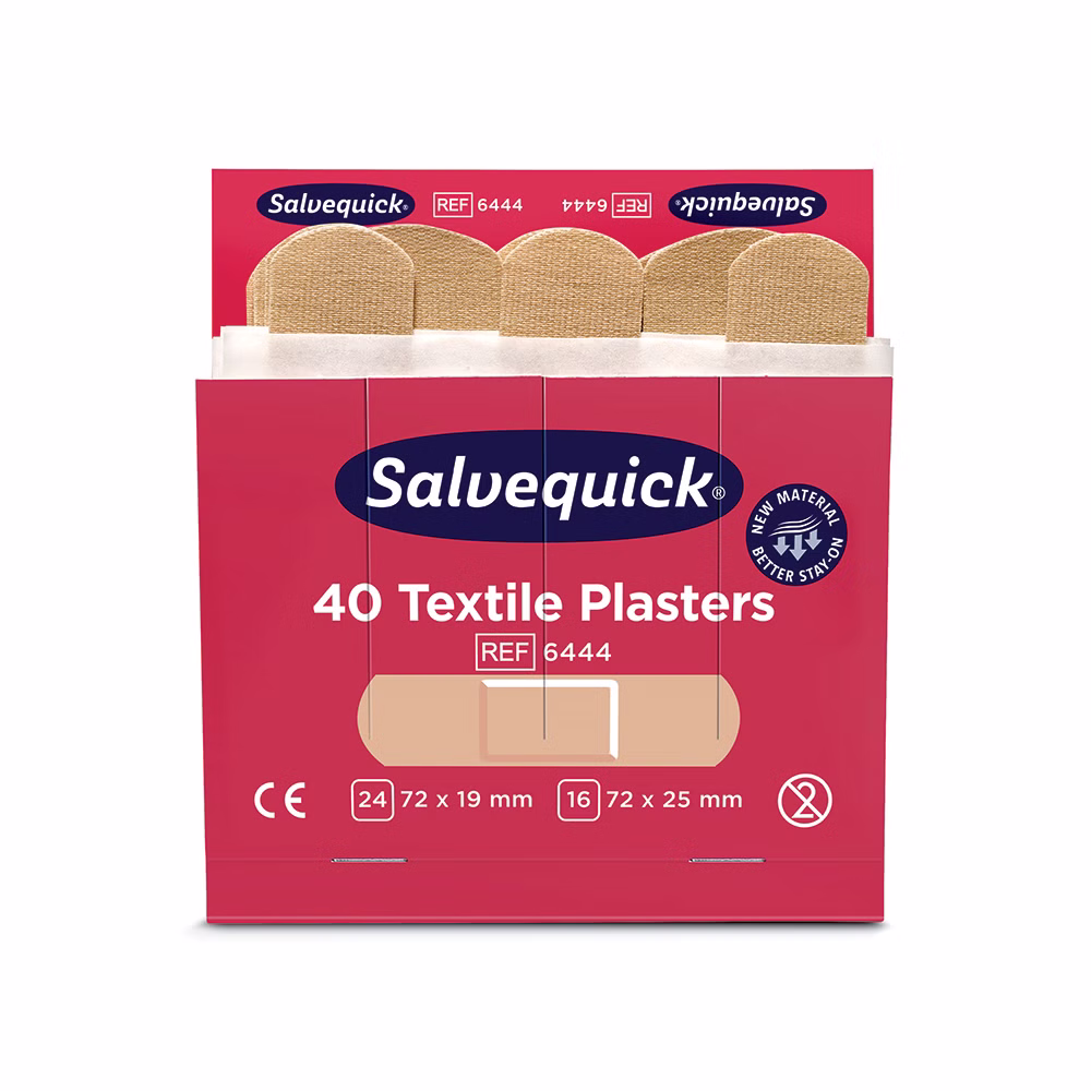 Cederroth Salvequick Pflasterstrips Refill für Pflasterspender (verschiedene Ausführungen) Textilpflaster (6x 40 Stück)