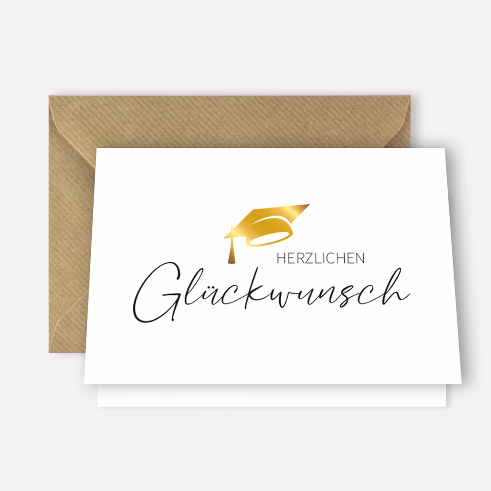 Karte "Herzlichen Glückwunsch" mit Umschlag