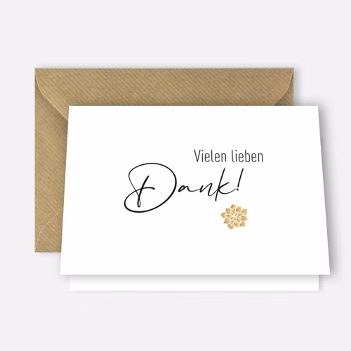 Karte "Vielen lieben Dank" mit Umschlag