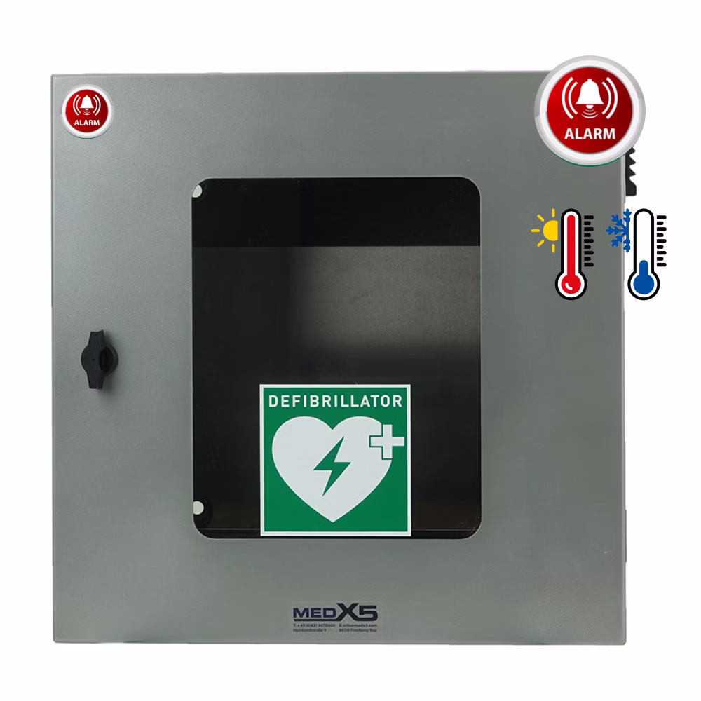 AED Außen-Wandkasten klimatisiert, beleuchtet und mit Alarm