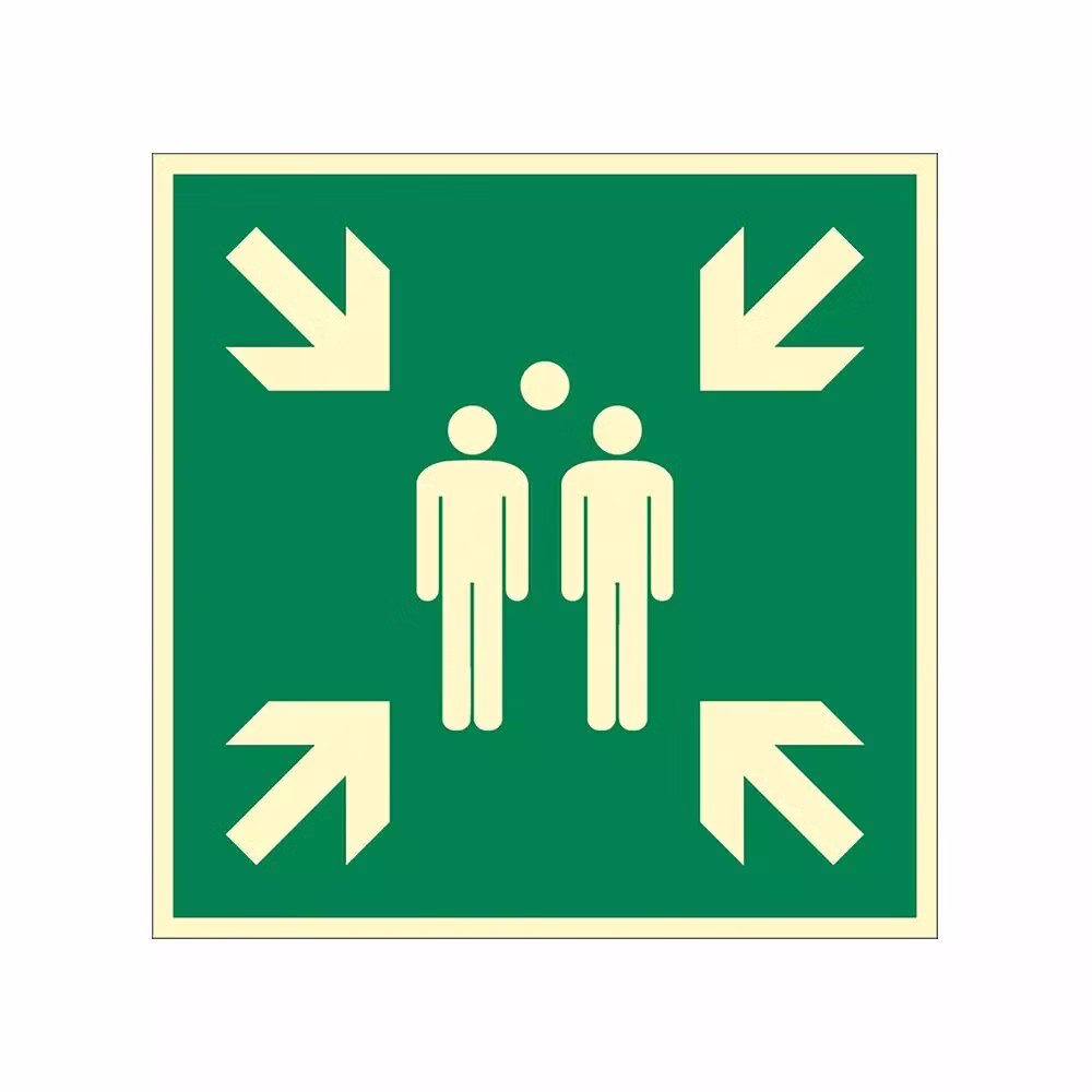 Hinweisschild Rettungszeichen Sammelstelle 40x40cm Kunststoff-Schild