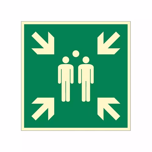 Hinweisschild Rettungszeichen Sammelstelle 40x40cm