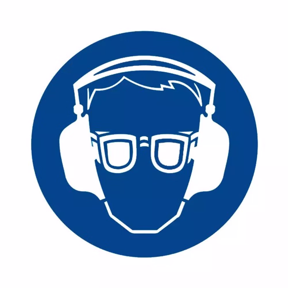 Hinweisschild Gebotszeichen Augen- und Gehörschutz benutzen Klebefolie