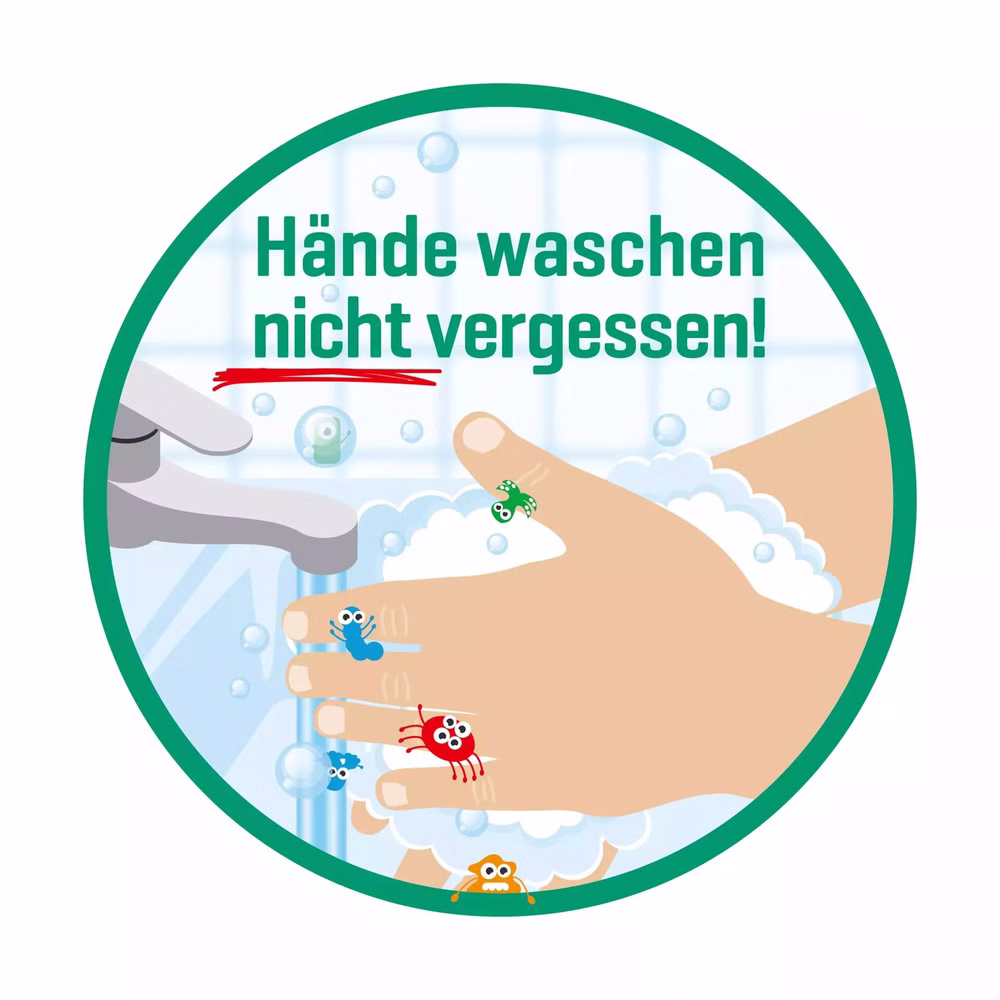 Hinweisschild "Hände waschen nicht vergessen!" Klebefolie