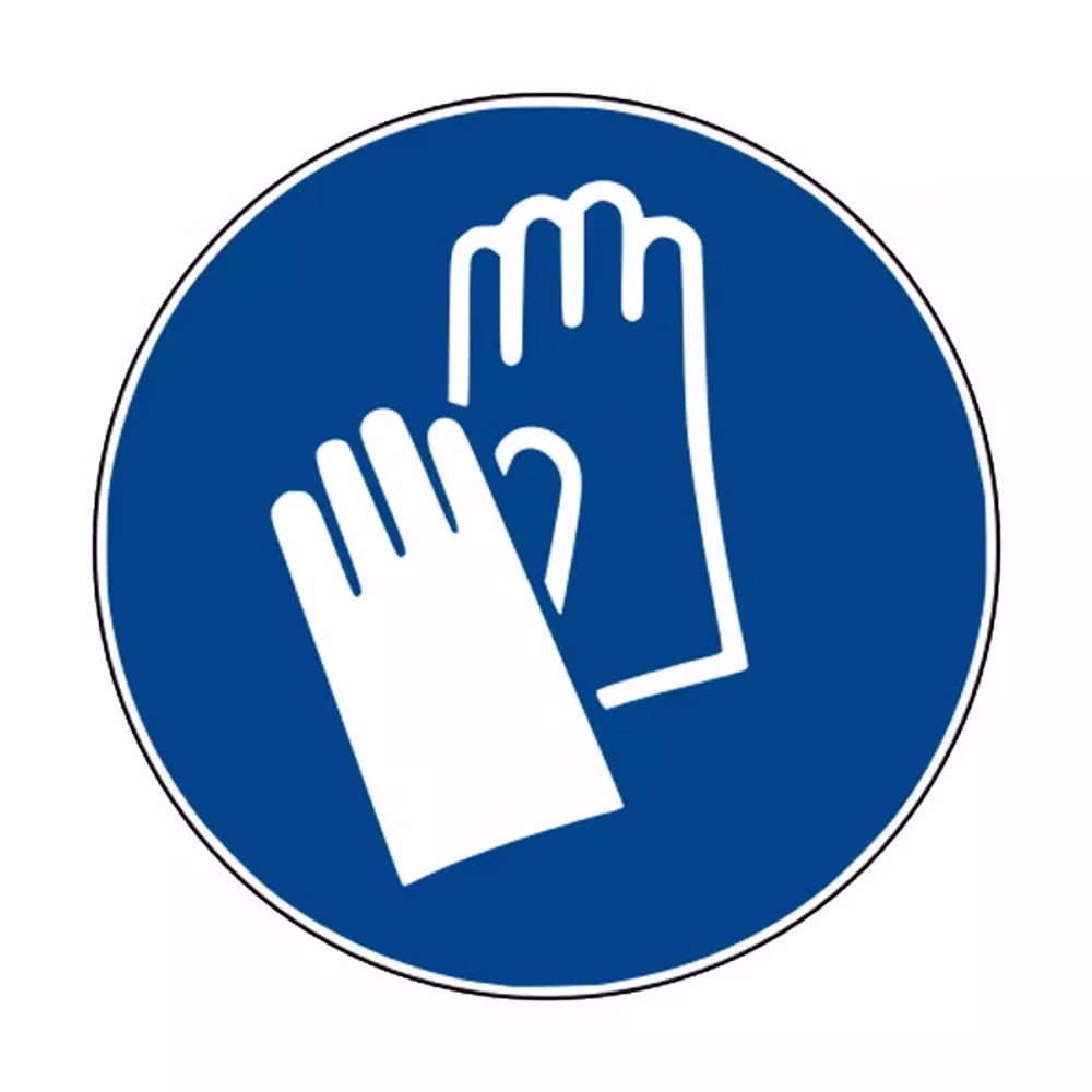 Hinweisschild Gebotszeichen Handschutz benutzen Klebefolie