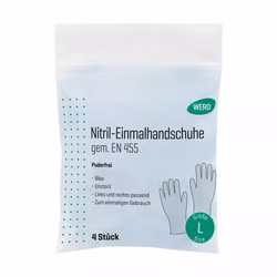 Handschuhset mit 4 Nitril Handschuhen Gr. L nach EN455 für DIN-Füllungen