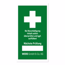 Klebe-Prüfplakette für Erste-Hilfe-Ausrüstung Prüfsiegel
