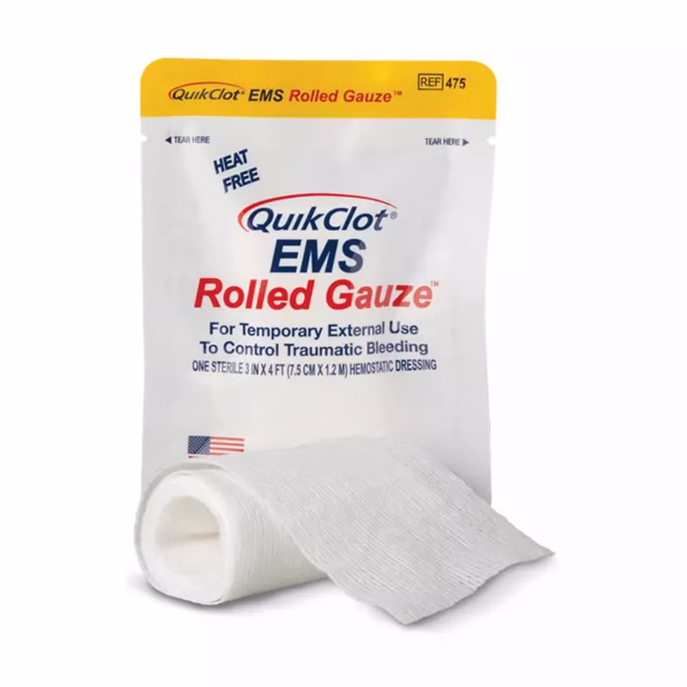 QuikClot gerollte Gauze 120cm zur Stillung stark blutender Wunden