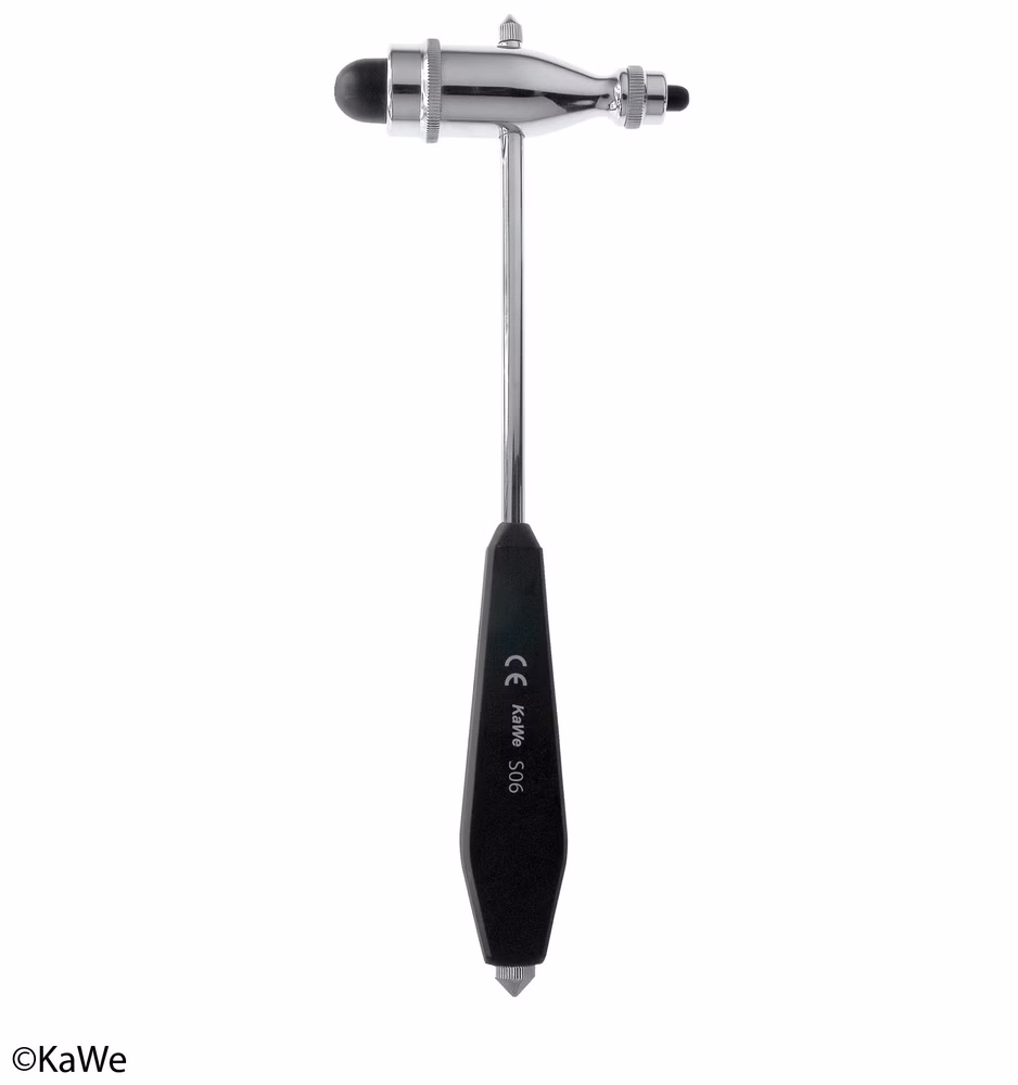 KaWe Reflexhammer mit Kunststoffgriff, Pinsel und Nervnadel