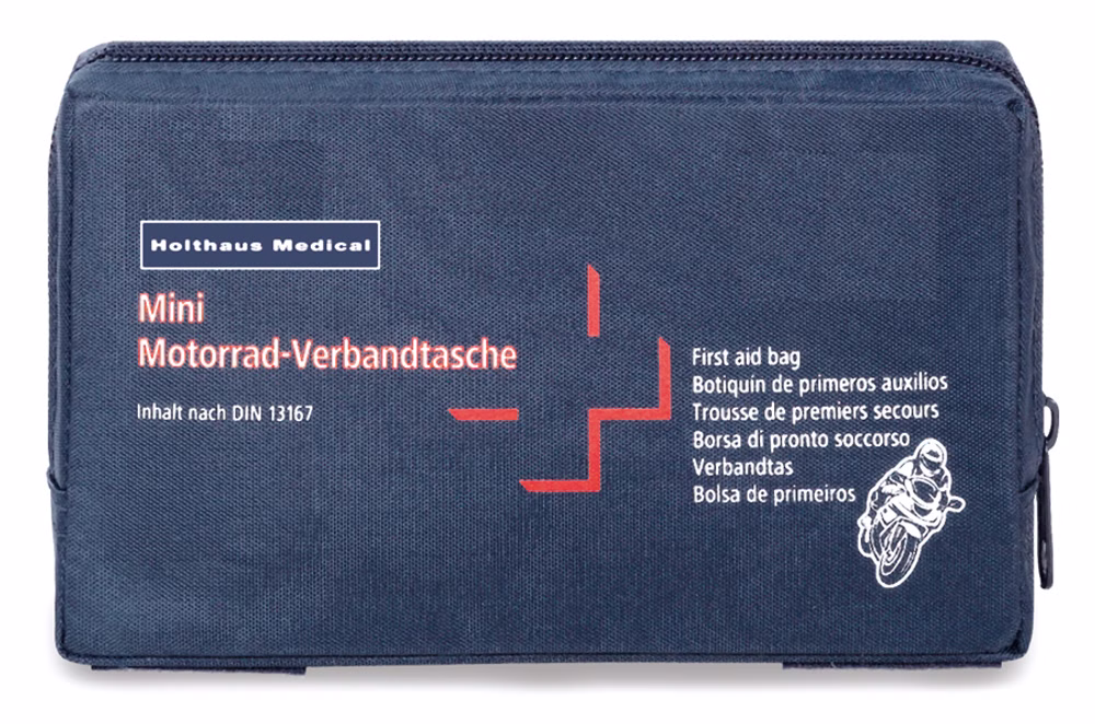 Mini Motorrad-Verbandtasche mit Füllung nach DIN 13167