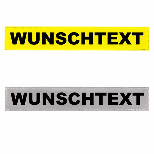 Reflexschild mit Beschriftung 20x5cm Klett für Notfallrucksäcke und -taschen