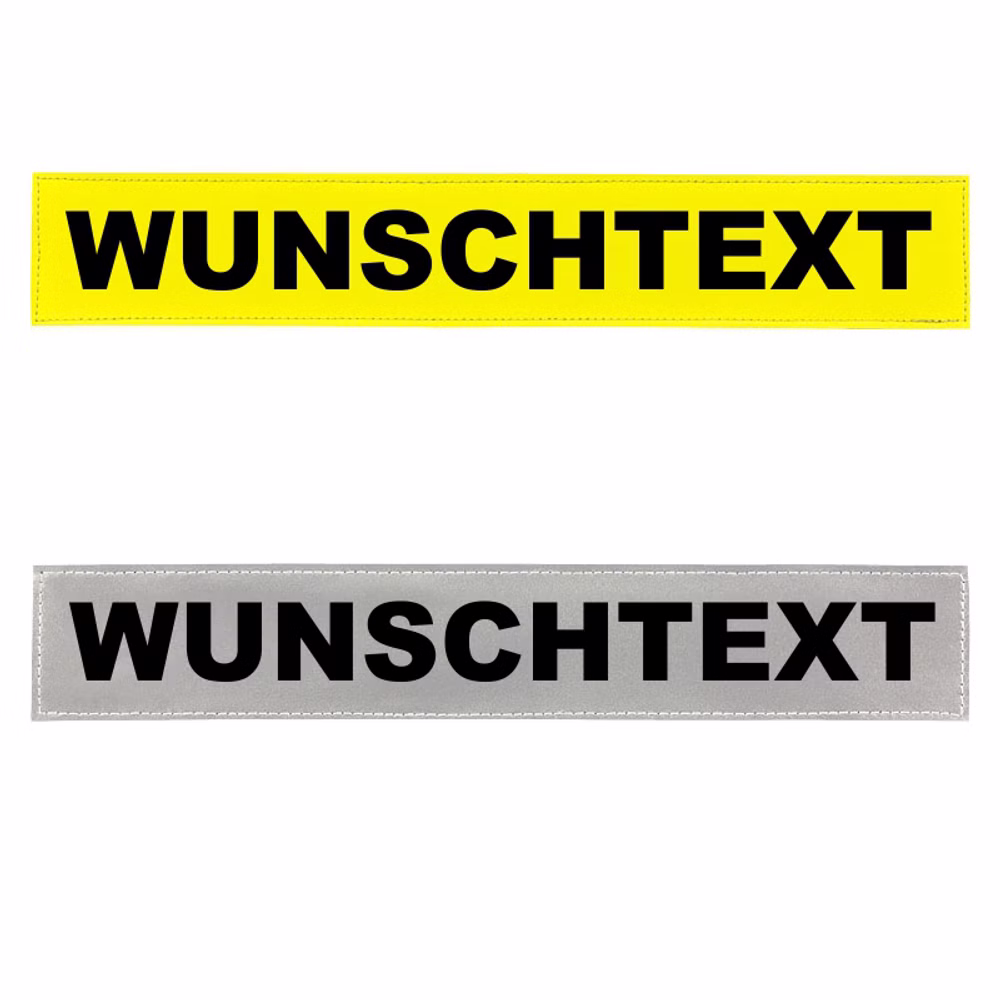 Reflexschild mit Beschriftung 38x5cm Klett für Notfallrucksäcke und -taschen Gelb