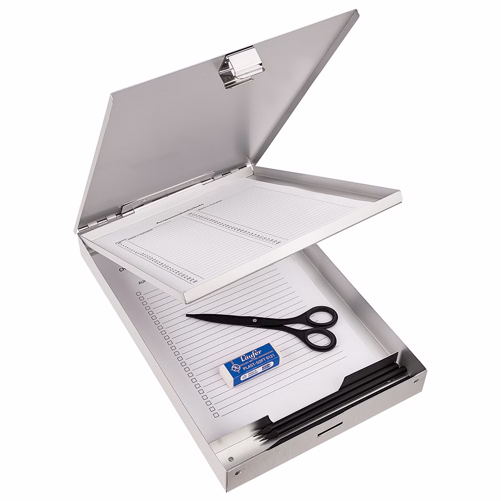 Läufer Formularhalter Aluminum mit Box mit Abteiltrenner