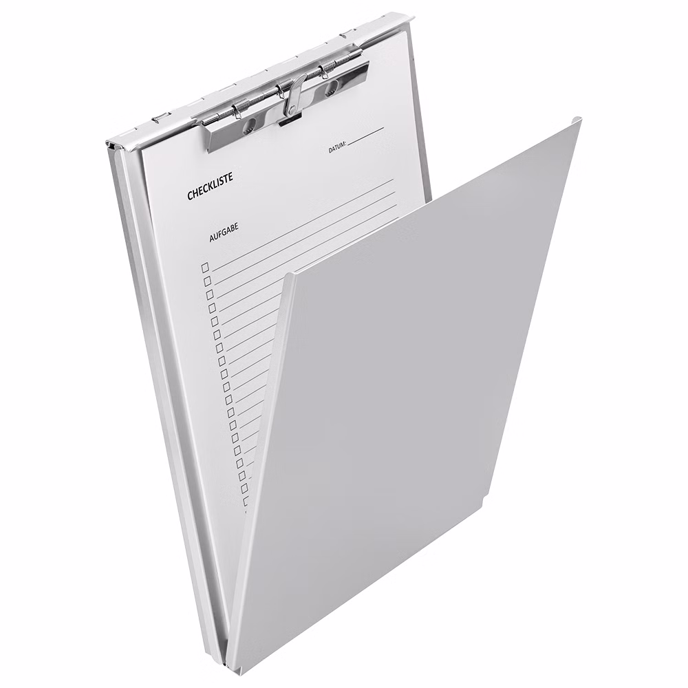 Läufer Formularhalter Aluminium mit Fach und Zwischenlage