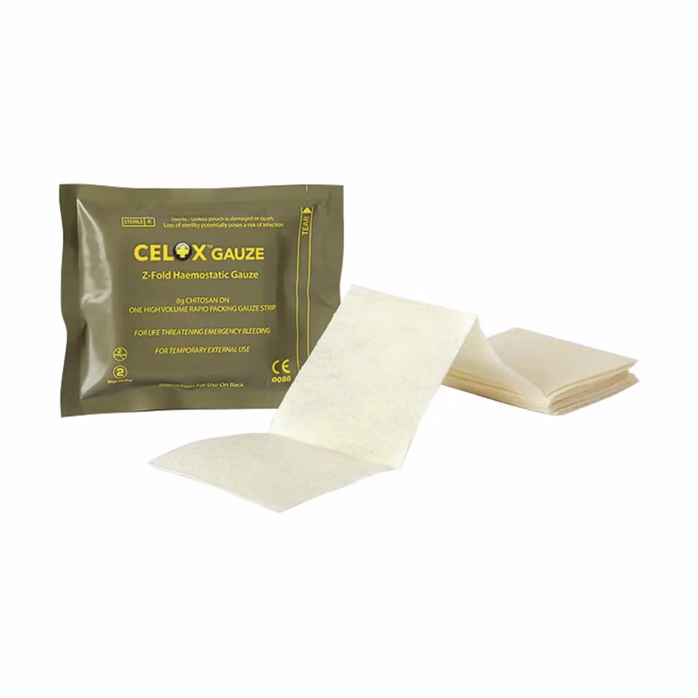 Celox Gauze Z-gefaltet 1,5 m x 7,6 cm