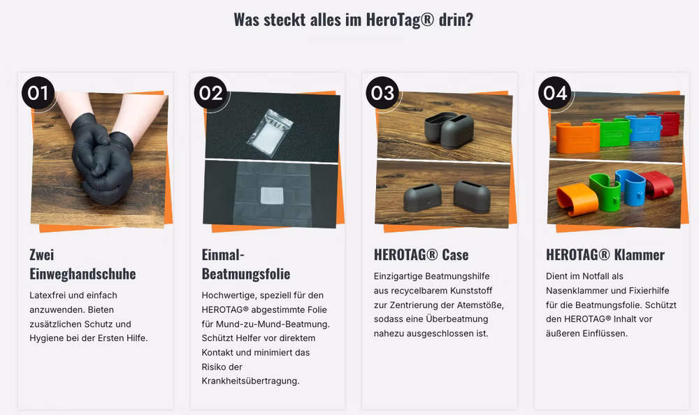 HeroTag Beatmungstuch Beatmungshilfe für den Schlüsselbund