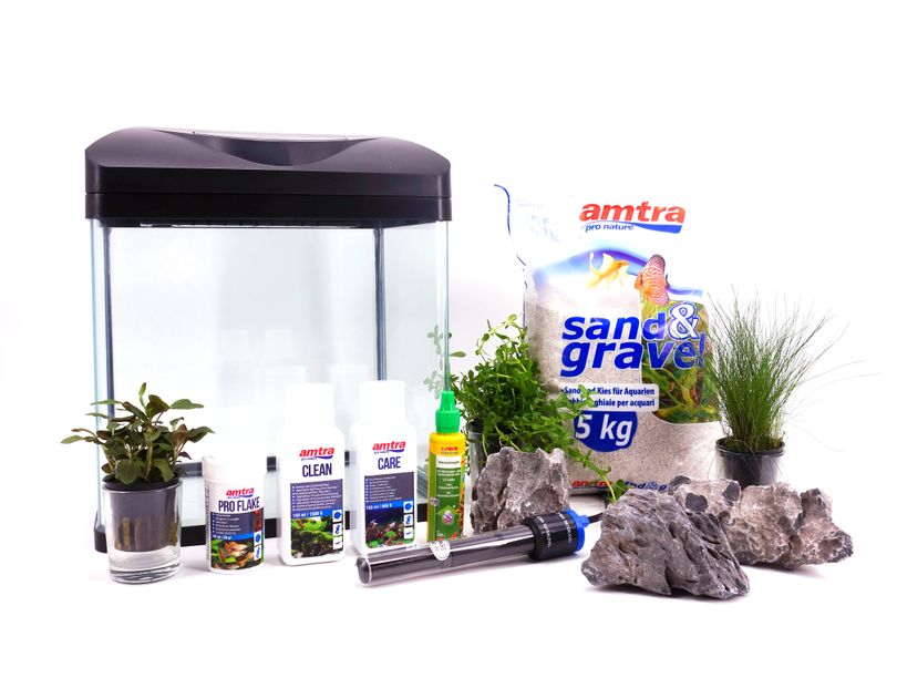 Nano Aquarium Laguna in schwarz "inklusive Dekoration" 