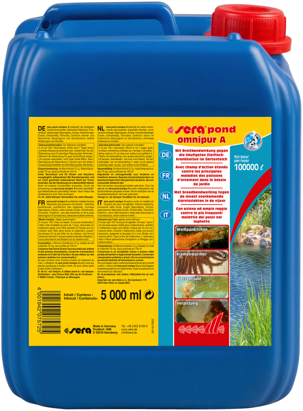 Sera pond omnipur A 5 Liter Arzneimittel Breitband Gartenteich Pflegen