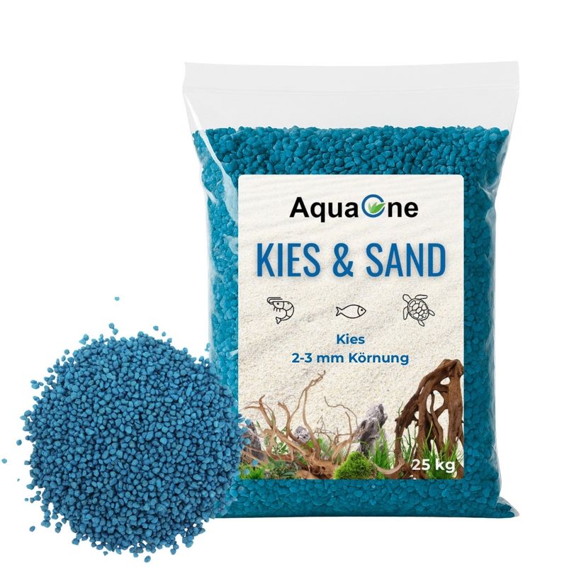 25 kg Quarzkies Türkis (2-3 mm) – Premium Bodengrund für Aquarien