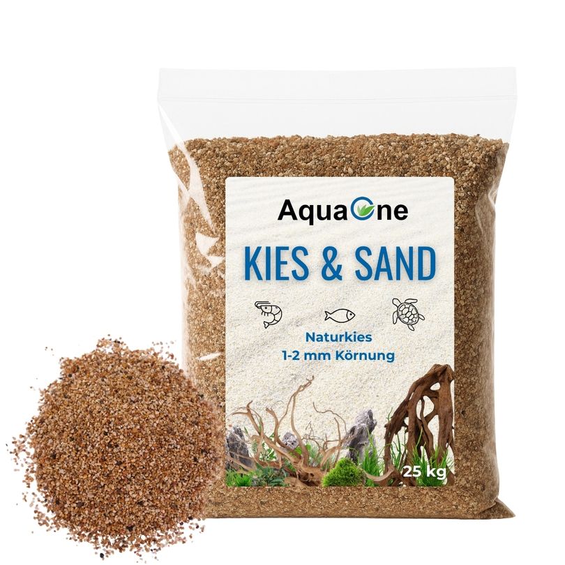 25 kg Quarzkies Bernstein (1-2 mm) – Premium Bodengrund für Aquarien