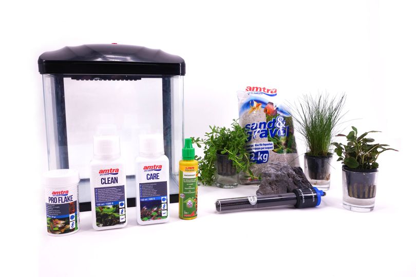 HR-230 schwarz inkl. Dekoration Nano Aquarium Komplettaquarium Filteranlage 