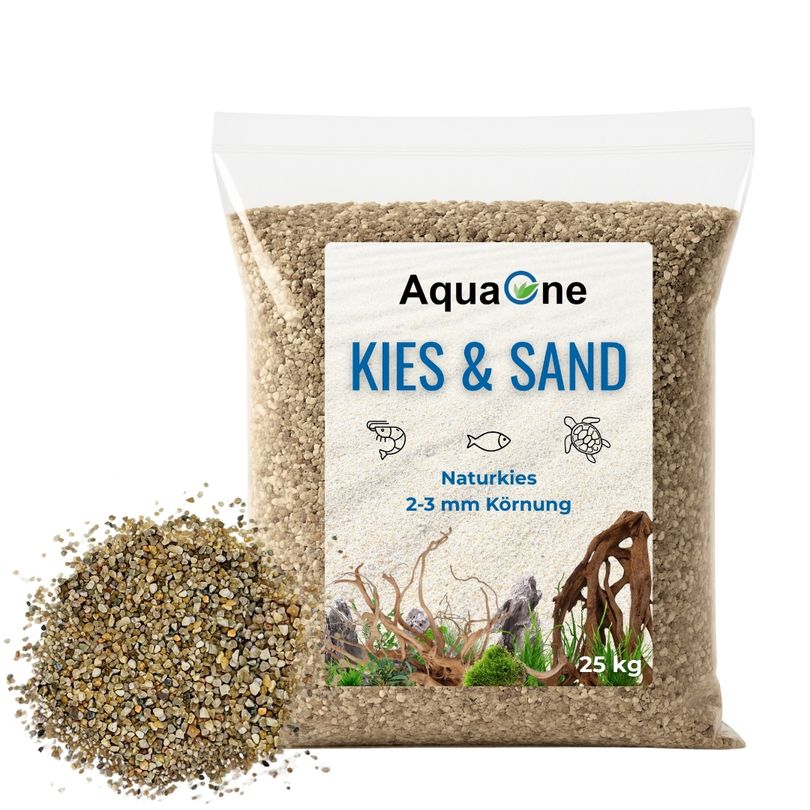 25 kg Naturkies Beige (2-3 mm) – Premium Bodengrund für Aquarien