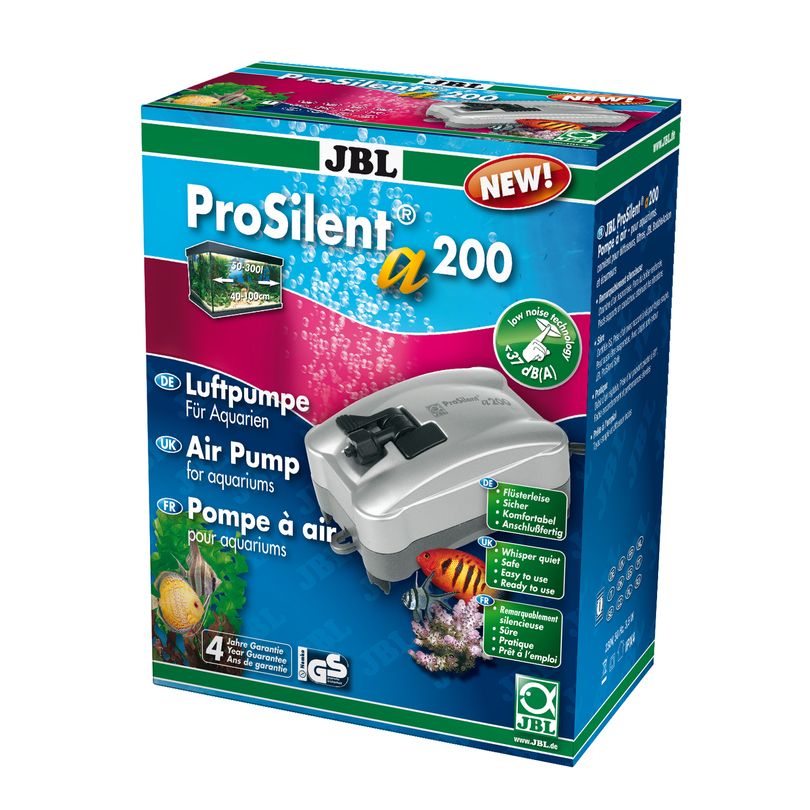 JBL ProSilent a200 - Luftpumpe für Süß- und Meerwasser-Aquarien von 50 - 300 l