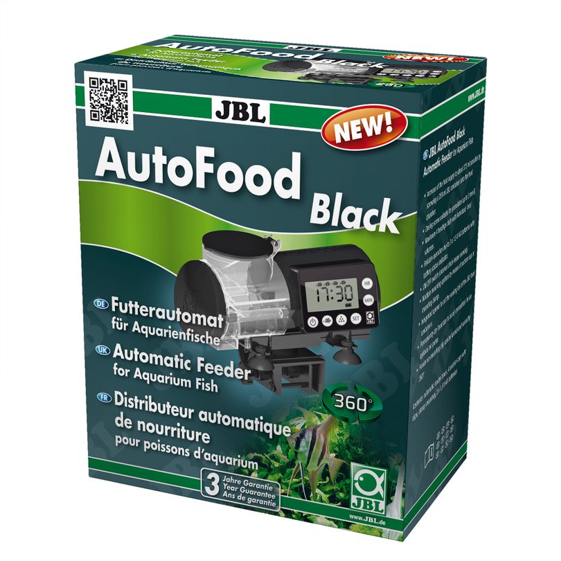 JBL AutoFood BLACK - Schwarzer Futterautomat für Aquarienfische