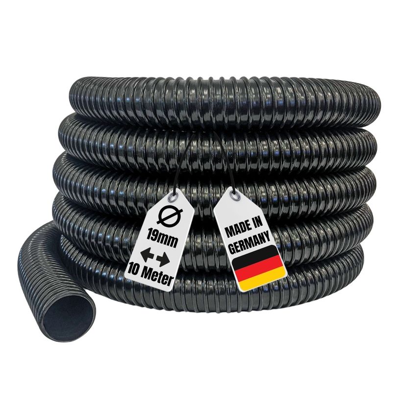 Teichschlauch 10 Meter Länge 19 mm 3/4" schwarz Top Qualität Spiralschlauch