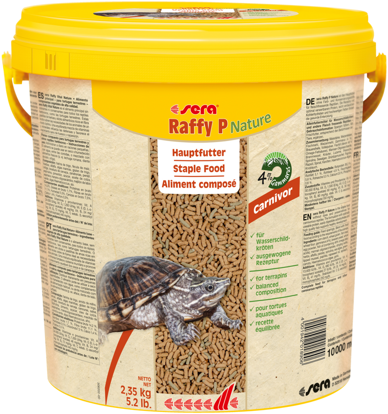 Sera Raffy P Hauptfutter für Wasserschildkröten 10 Liter Eimer Aquarium Futter