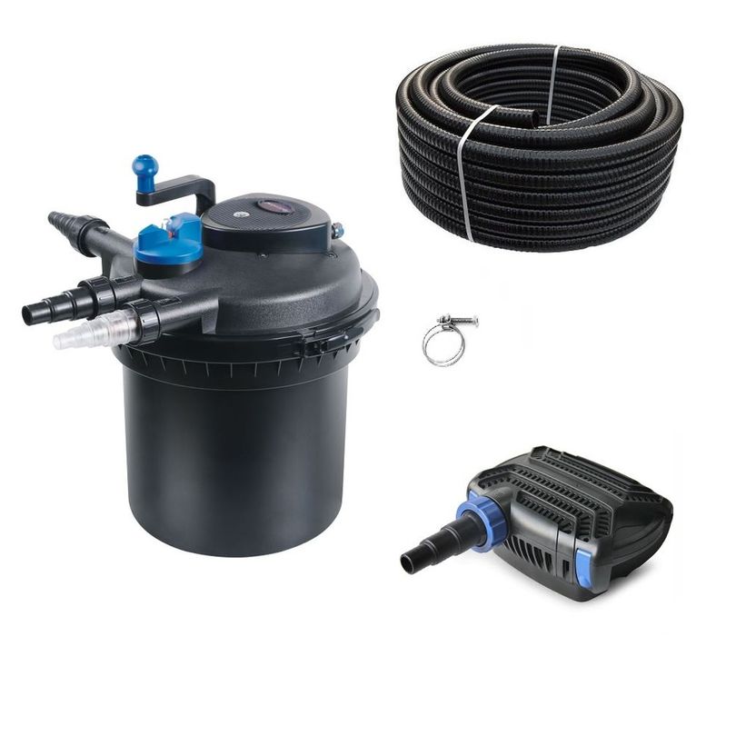 Druckteichfilter Set CPF 5000 mit 10W Eco Pumpe 10m Schlauch Nr.19