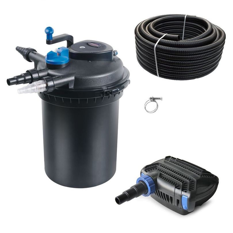 Druckteichfilter Set CPF 10000 mit 20W Eco Pumpe 10m Schlauch Nr.21