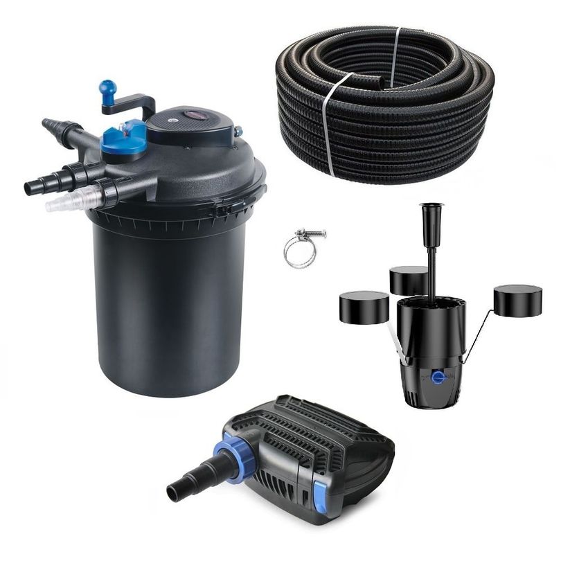 Druckteichfilter Set CPF 10000 mit 20W Eco Pumpe 10m Schlauch externer Skimmer Nr.22