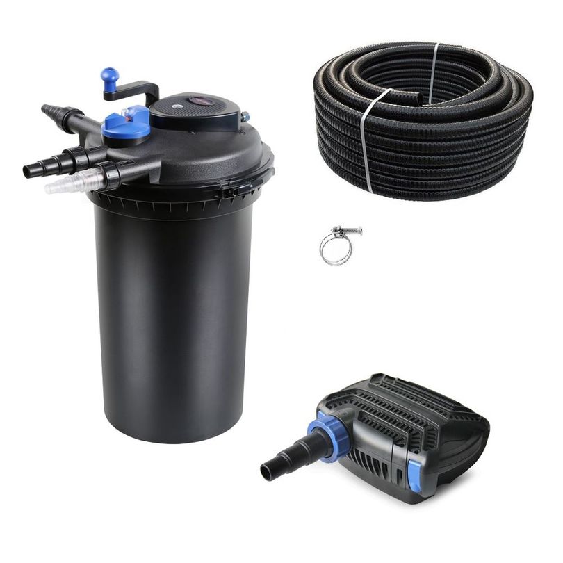Druckteichfilter Set CPF 15000 mit 30W Eco Pumpe 10m Schlauch Nr.29