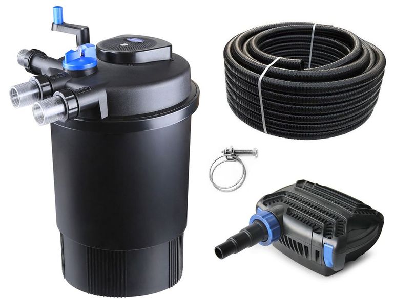 Druckteichfilter Set CPF 30000 mit 70W Eco Pumpe 10m Schlauch Nr.45