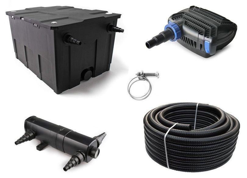 Kammerfilter Set CBF 550 mit 20W Eco Pumpe 10m Schlauch bis 60.000l Nr.74