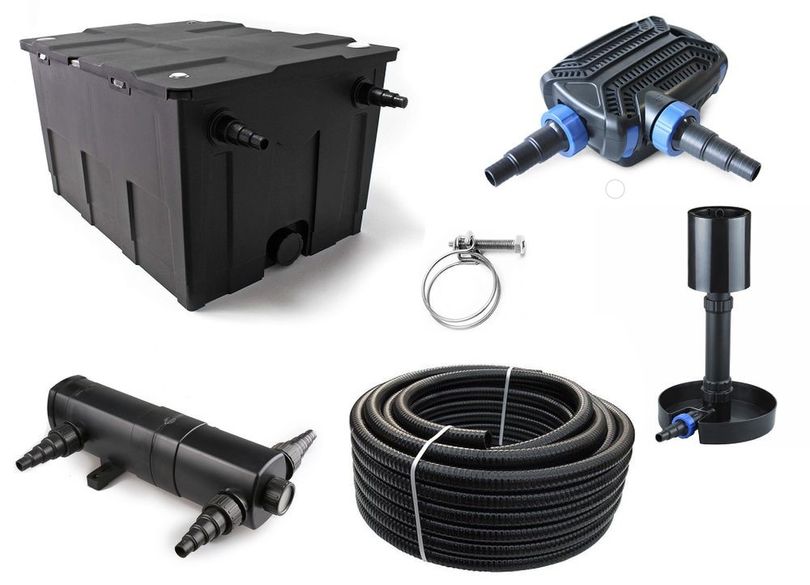 Kammerfilter Set CBF 550 mit 40W Eco Pumpe 10m Schlauch bis 60.000l Nr.75