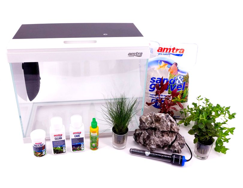 Modern Tank 40 Nano Aquarium Innenfilter LED Beleuchtung inkl. Dekoration