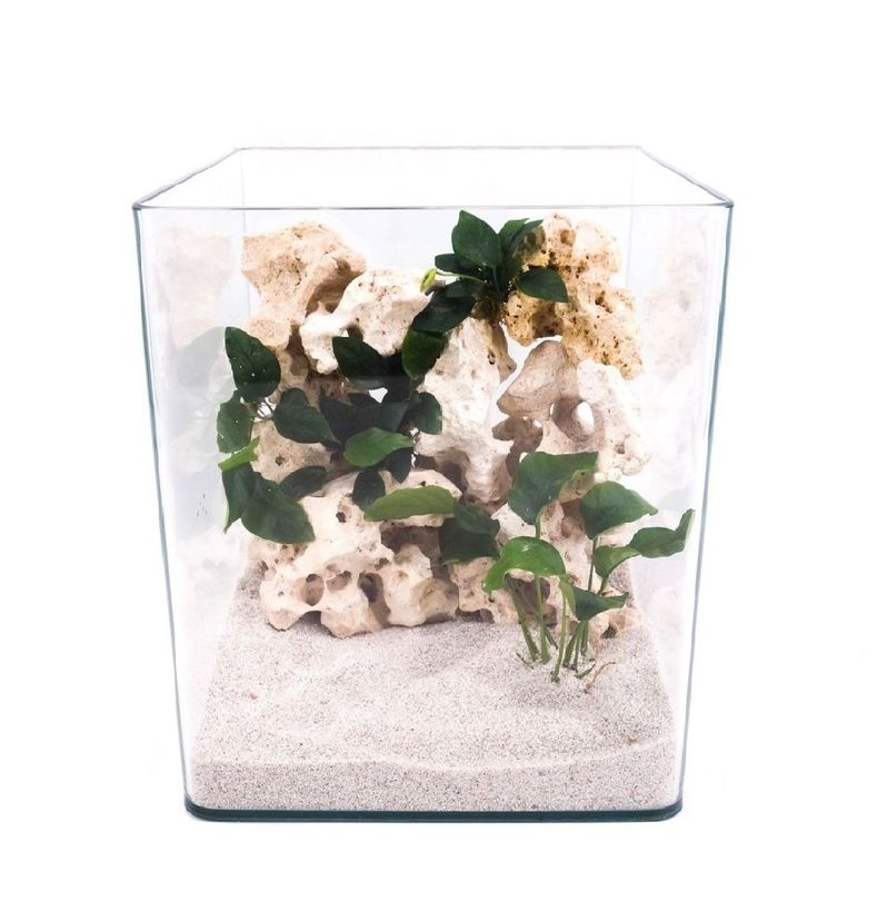 Nanotank 20 Aquarium mit Abdeckung und Unterlage